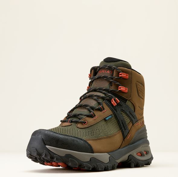 Ariat AW26 Mens Traverse Mid H20 Brown Bark/Evergreen