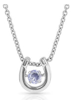 Montana Silversmith Dancing Horseshoe Birthstone Necklace
