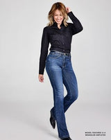 Wrangler Womens Bespoke High Rise Boot Cut Jean 34 Leg