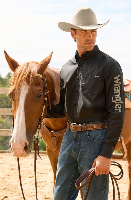 Wrangler Mens Flex Tech Logo Shirt Black