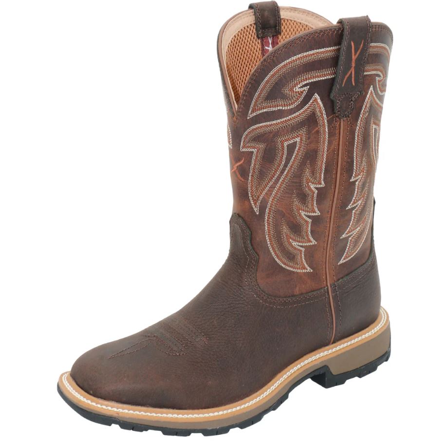 Twisted X Mens 11 Ultralite Work Boot Chocolate/Burnt Brown