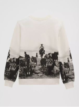 Wrangler Womens Archival Graphic Fleece Crew