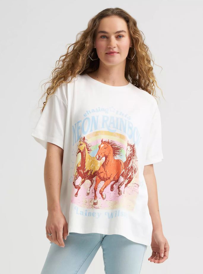 Wrangler x Lainey Wilson AW26 Neon Rainbow Girlfriend TShirt