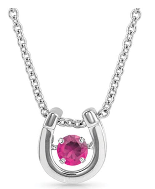 Montana Silversmith Dancing Horseshoe Birthstone Necklace