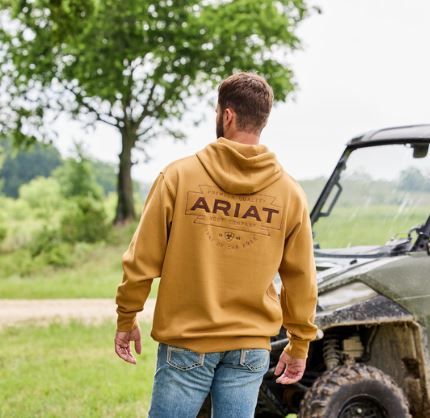 Ariat W26 Mens Southwest Simple Buckle Hoodie Bone Brown