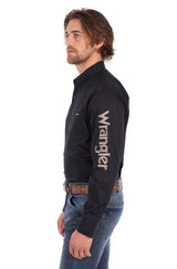 Wrangler Mens Flex Tech Logo Shirt Black