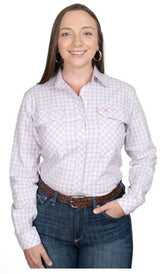 Just Country Australia Abbey Full Button Shirt Rose/Aqua Check