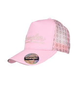 Wrangler SS27 Lucy HP Ponytail Trucker Cap Pastel Pink
