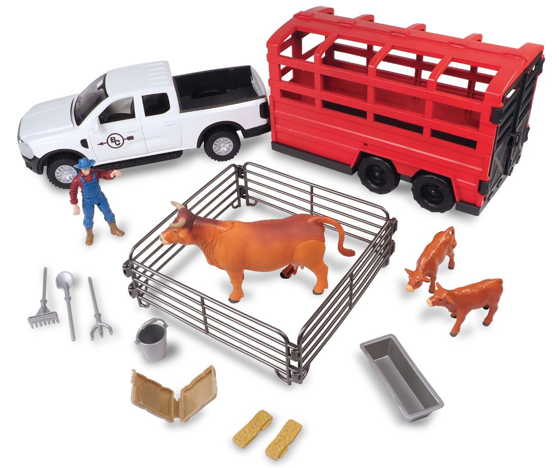 Big Country Toys Truck & Cattle Trailer Playset