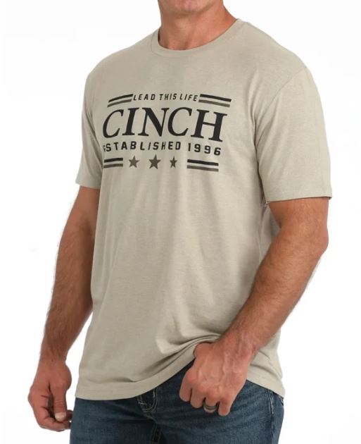 Cinch S63 Mens Lead This Life Khaki TShirt