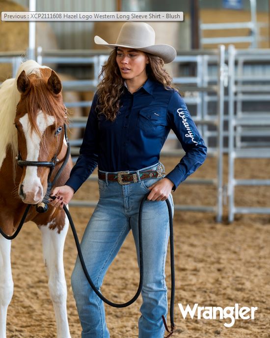 Wrangler SS27 Womens Hazel Logo Shirt Navy