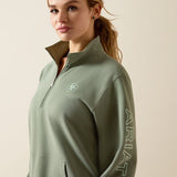 Ariat SS27 Womens Foundation Logo 1/2 Zip Sweatshirt Sea Spray