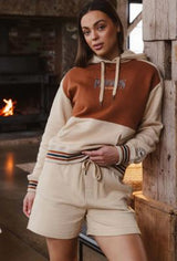 Ringers Western AW26 Womens Aspley Pullover Hoodie Dark Sand
