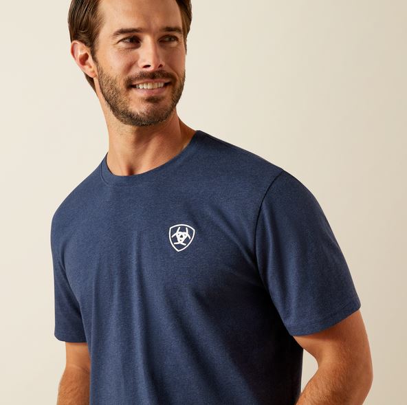 Ariat AW26 Mens BV Logo Tee Navy Heather