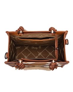 Wrangler AW26 Cow Print Tassel Crossbody Bag