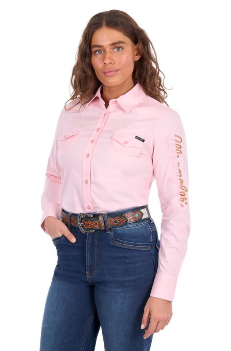 Wrangler SS27 Womens Hazel Logo Shirt Blush
