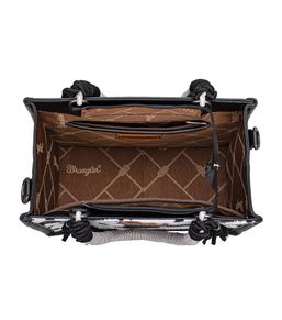 Wrangler AW26 Cow Print Tassel Crossbody Bag