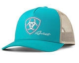 Ariat Womens Shield Logo Mesh Turquoise Snap Back Cap