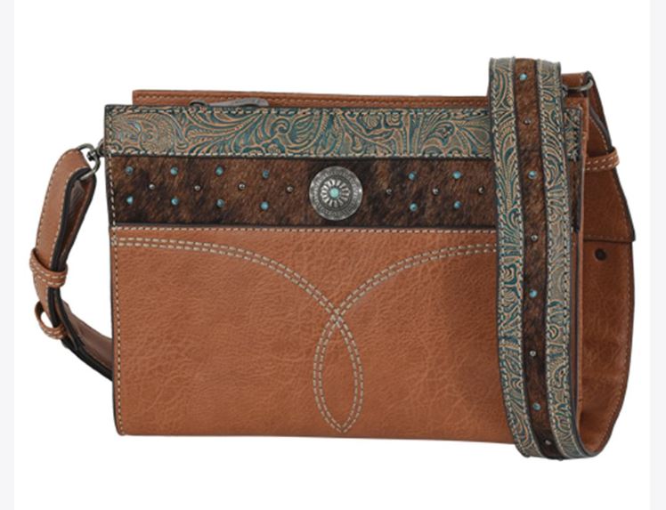Justin Embossed Hair On Crossbody Bag