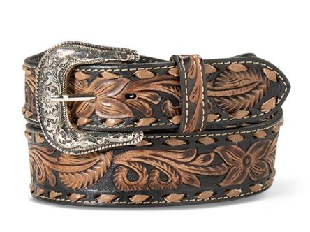 Ariat SS24 Mens Hand Tooled Floral Belt