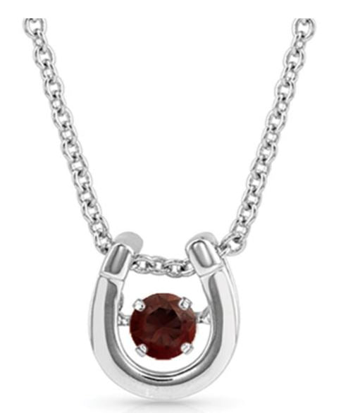Montana Silversmith Dancing Horseshoe Birthstone Necklace