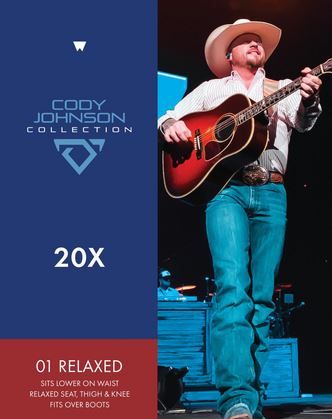 Wrangler Mens Cody Johnson 01 Relaxed Fit Jean 34 Leg