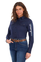 Wrangler SS27 Womens Hazel Logo Shirt Navy