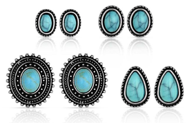Montana Silversmith Attitude Turquoise Studs Set of 4
