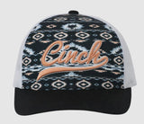 Cinch S62 Womens Aztec Script Trucker Navy