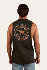 Ringers Western SS25 Mens Signature Bull Muscle Tank Charcoal/Copper