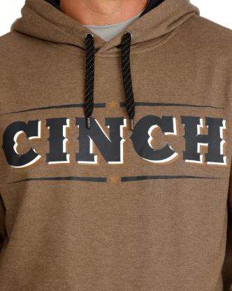 Cinch S63 Mens Logo Hoodie Brown Heather