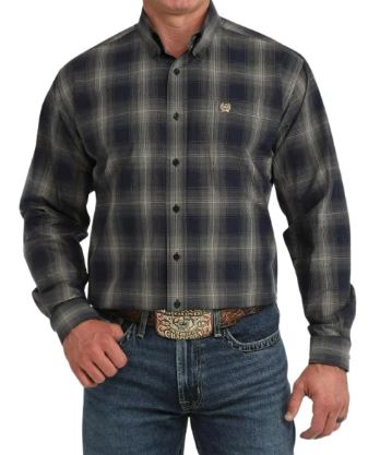 Cinch S63 Mens Navy Plaid Shirt