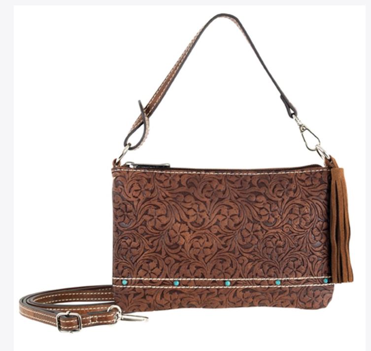 Justin Mini Floral Embossed Shoulder Bag