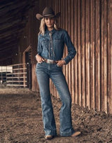 Wrangler Womens High Rise Trouser Jean 32 Leg