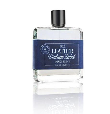 Tru Western Mens Leather #3 Vintage Label Indigo Blend Eau De Cologne 100ml