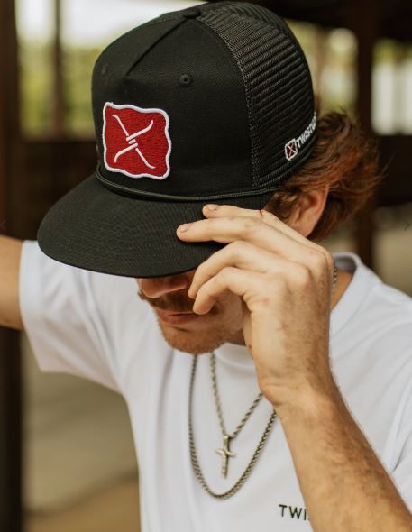 Twisted X Large Buckle Black Trucker Cap