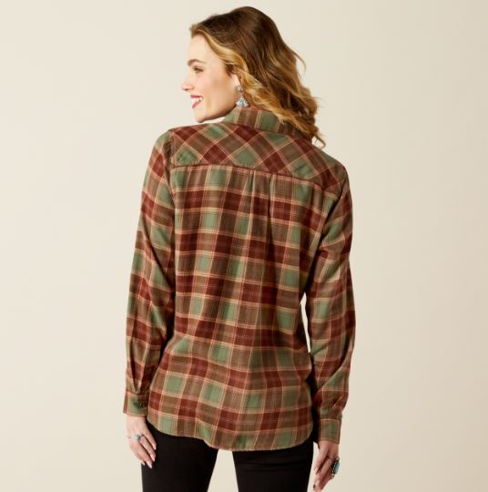 Ariat AW25 Womens Billie Jean Shirt Oakwood Plaid