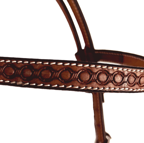 Ezy Ride Bridle with Stamping -Chestnut