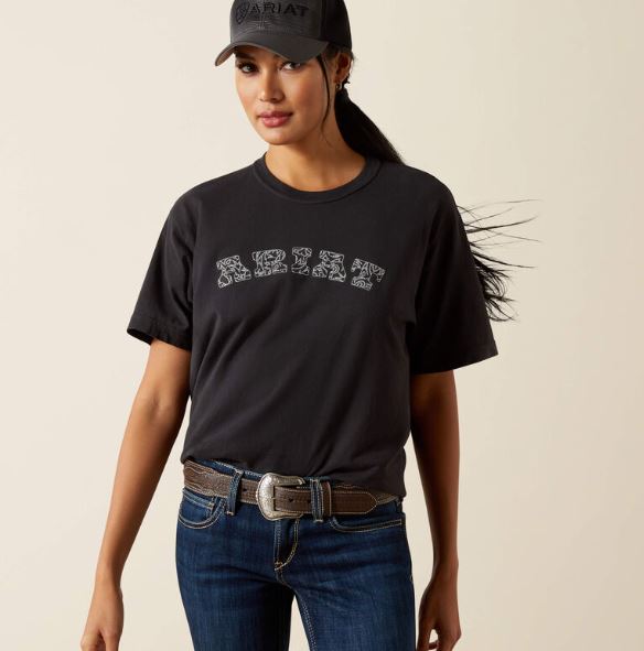 Ariat Womens Boot Stitch Logo T-Shirt Vintage Black