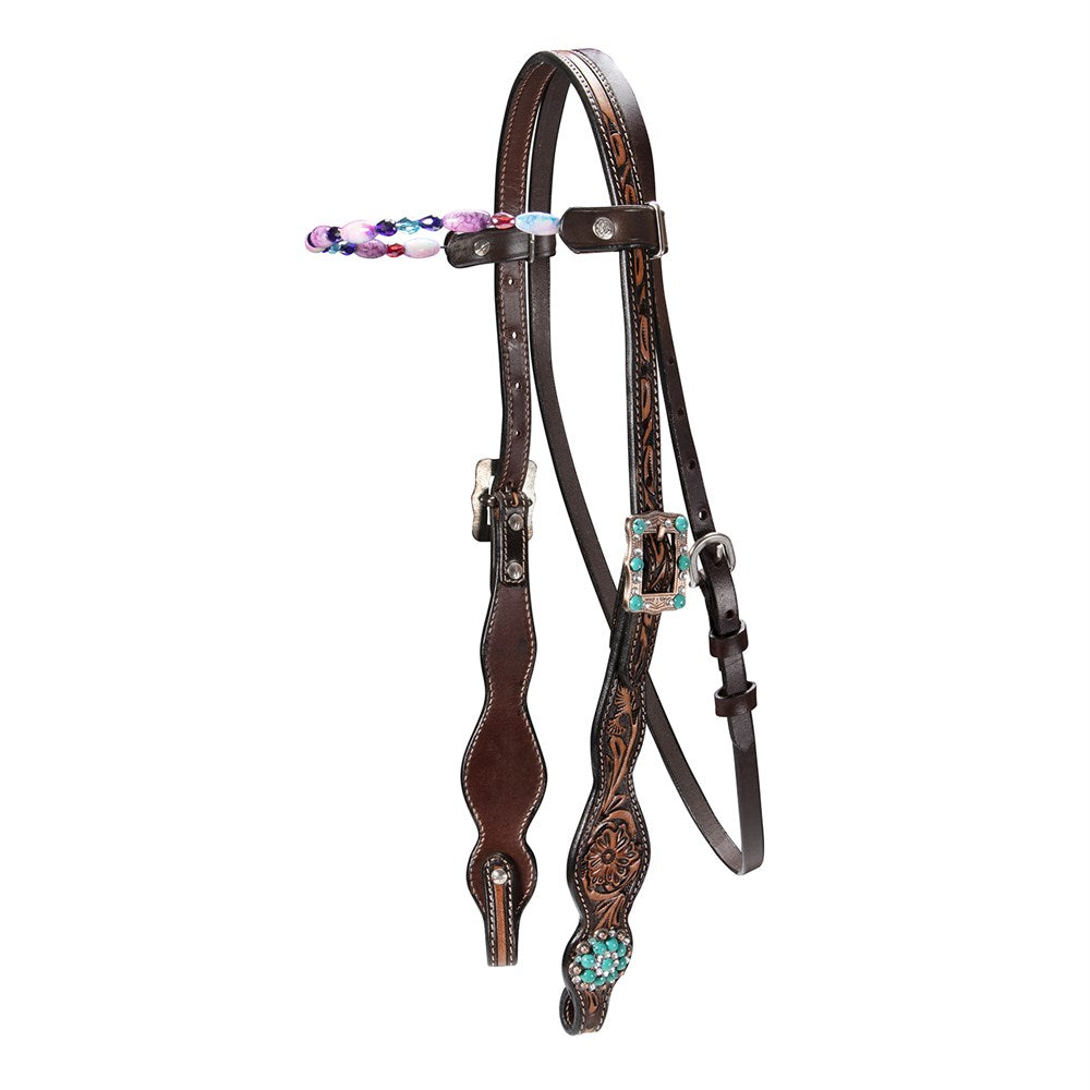 Fort Worth Stones Headstall - Turquoise