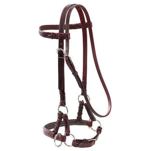 Fort Worth Padded Leather Nose Side Pull - Latigo