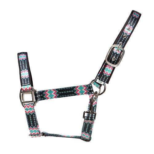 Fort Worth Aztec Print Halter Black/Pink/Turquoise