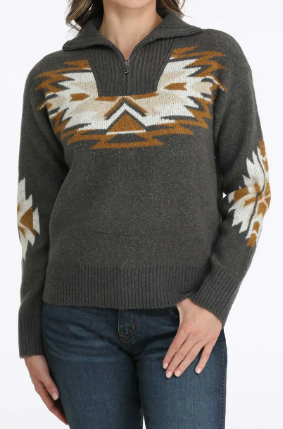 Cinch S53 Women's Aztec 1/4 Zip Sweater