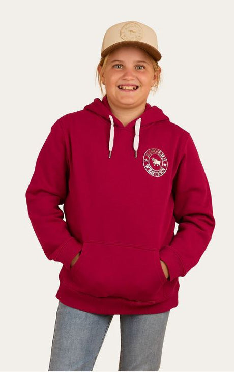 Ringers Western Kids Pullover Hoodie Magenta/Silver