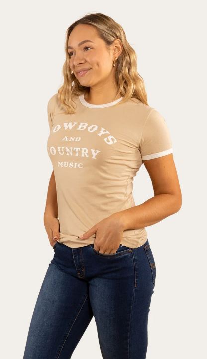 Ringers Western Womens Melrose Classic Fit T-Shirt - Dark Sand