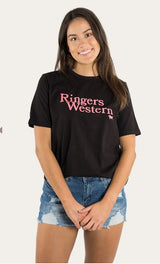 Ringers Western Womens Monash Loose Fit Tee Black/Melon