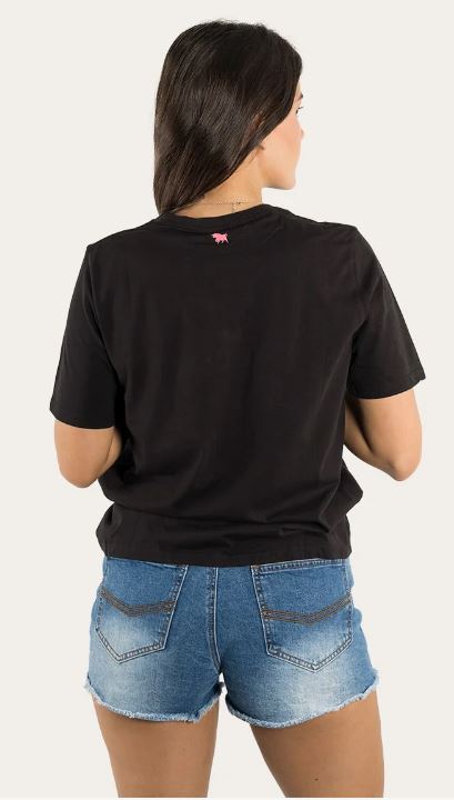 Ringers Western Womens Monash Loose Fit Tee Black/Melon