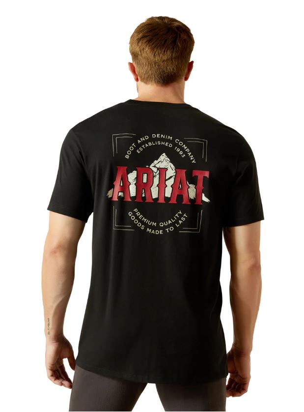 Ariat SS26 Mens NAB Mountain SS Tee Black