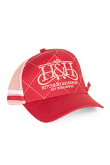 Hitchley and Harrow Trucker Cap - Cherry & Peach Crisscross