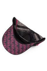 Hitchley and Harrow Trucker Cap - Black & Hot Pink Pony Tail